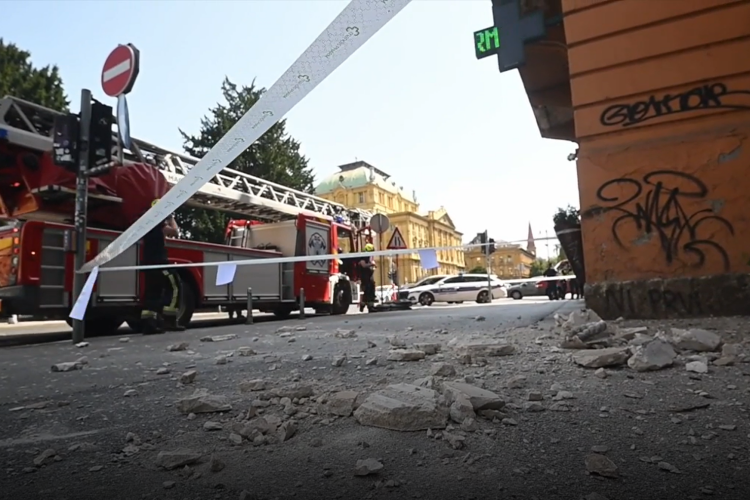 Incident u Zagrebu: Fasada pala između tramvajske stanice i ljekarne