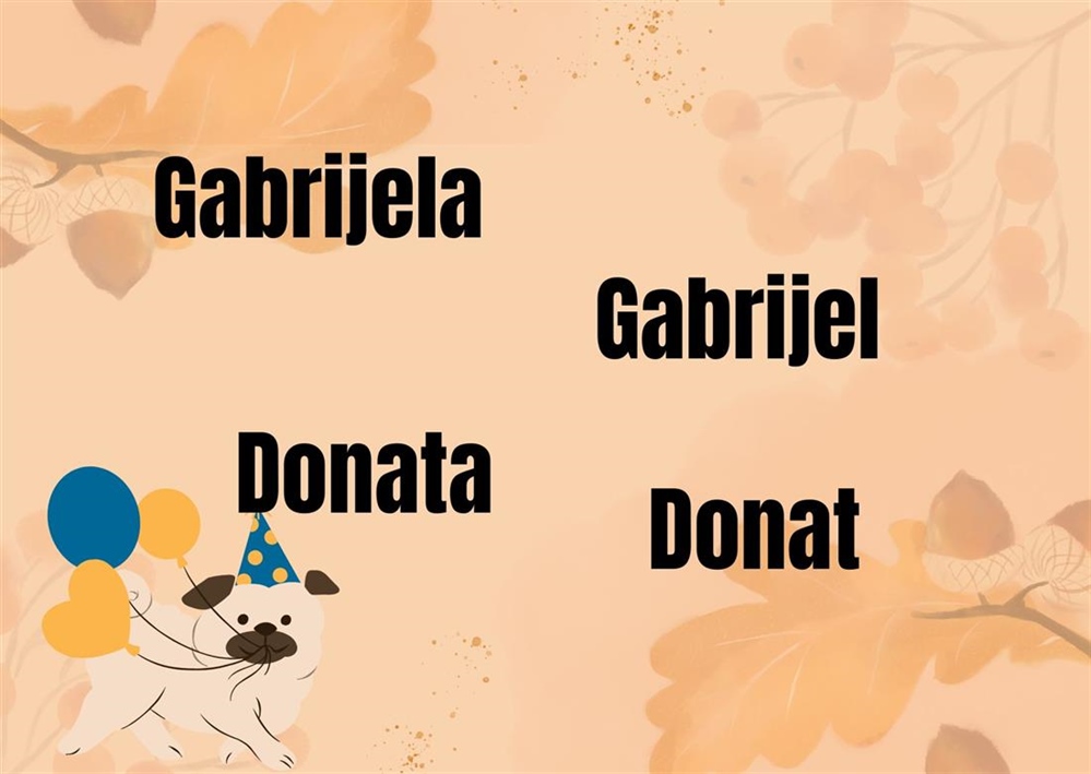 Gabrijel, Gabrijela, Donat i Donata - sretan vam vaš dan!