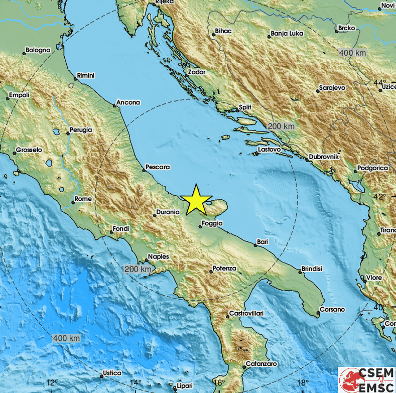 Potres magnitude 4,8 pogodio južni dio Italije, osjetio se i u Dalmaciji