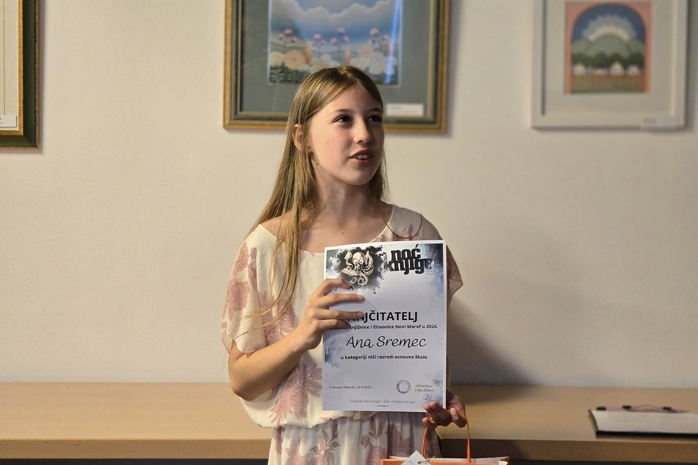 Ana Sremec s 330 pročitanih knjiga proglašena najčitateljicom Novog Marofa u 2024. godini