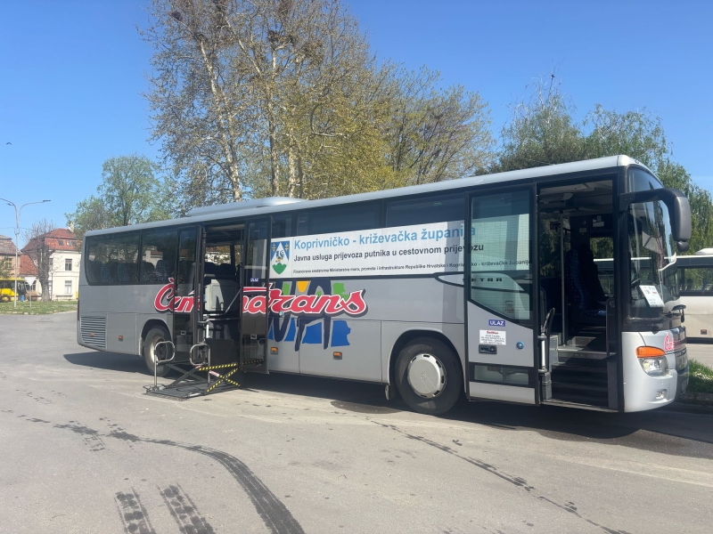 Koprivničko-križevačka županija nastavlja s najjeftinijim javnim prijevozom - autobusi su prilagođeni i potrebama osoba s invaliditetom