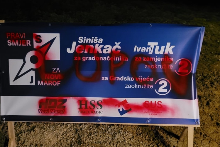 Gradsko izborno povjerenstvo osudilo uništavanje banera Siniše Jenkača