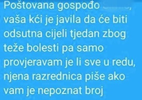 HIT MAMA: Primila poruku od razrednice o izostancima svoje kćeri – odgovor je iskren 'do bola'