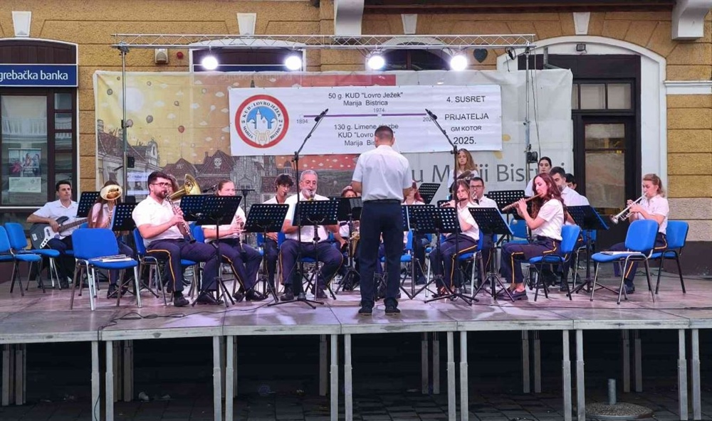 Limena glazba KUD-a “Lovro Ježek“ ugostila prijateljsku Gradsku muziku Kotor iz Crne Gore – održali koncert na bistričkom trgu