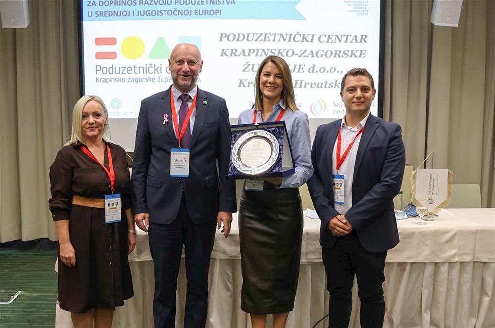 JOŠ JEDNO VELIKO PRIZNANJE: Poduzetnički centar KZŽ dobio nagradu za razvoj poduzetništva u srednjoj i jugoistočnoj Europi
