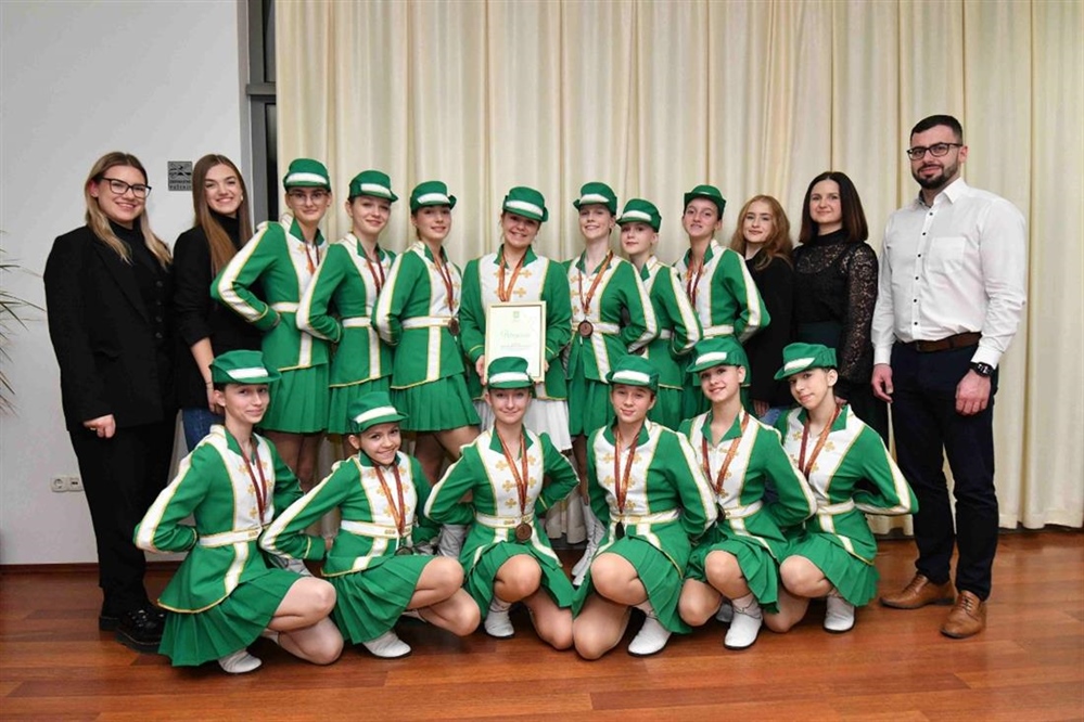 Svečani prijem kod načelnika Novaka za europske brončane Mažoretkinje Nedelišća