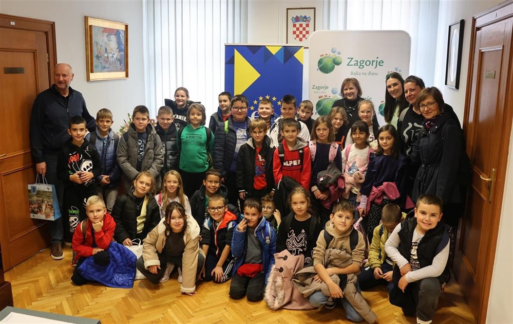 Župan Kolar ugostio osnovnoškolce iz Marije Bistrice u sjedištu Županije