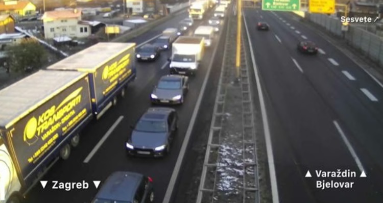 Kilometarska kolona na ulazu u Zagreb: HAK upozorava na teške uvjete vožnje