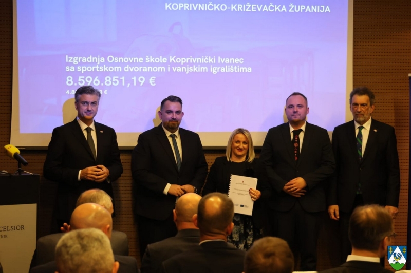 Koprivničko-križevačka županija osigurala 4,8 milijuna eura za izgradnju nove škole i sportske dvorane u Koprivničkom Ivancu