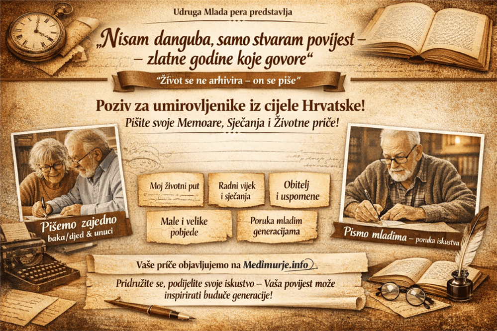 „Nisam danguba, samo stvaram povijest – zlatne godine koje govore“: Poziv starijim građanima da dijele životne priče i poruke mladima