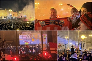 Na dočeku naših rukometaša u Zagrebu i župan Stričak: Pun Trg bana Jelačića, osmijesi građana, pjesma, zagrljaji...