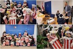 Male maškare iz vrtića Dječja mašta donijele radost u Međimursku županiju - dočekao ih župan Posavec