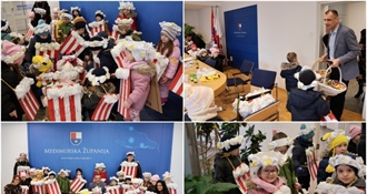 Male maškare iz vrtića Dječja mašta donijele radost u Međimursku županiju - dočekao ih župan Posavec