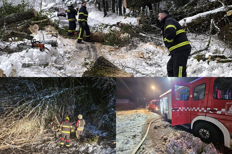 Najviše posla oko saniranja posljedica snježnog nevremena imali vatrogasci na sjeveru Hrvatske - evo gdje su imali najviše intervencija