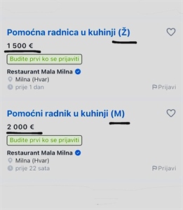 Sporni oglas izazvao reakcije: muškarcima u kuhinji 2000 €, ženama 1500 €