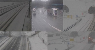 Snježni kaos na cestama u Gorskom Kotaru i Lici, kiša i jak vjetar u središnjoj Hrvatskoj, a na jugu i tuča