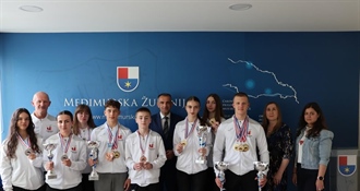 Mladi šampioni na prijemu kod župana - Posavec ugostio članove Karate centra Šenkovec