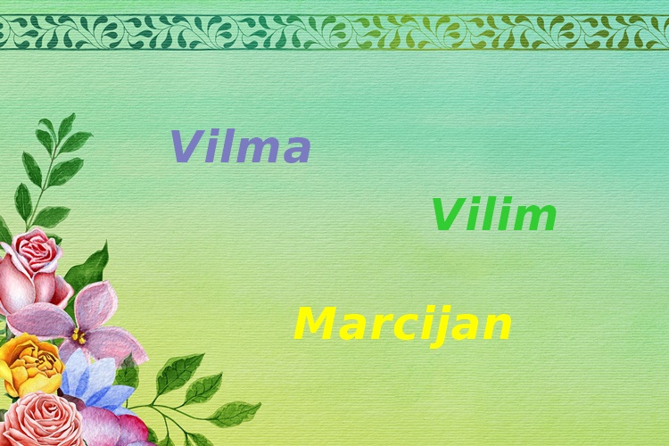 IMENDANI Danas slave Vilim, Vilma i Marcijan
