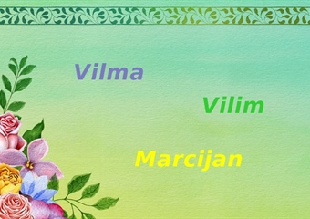 IMENDANI Danas slave Vilim, Vilma i Marcijan