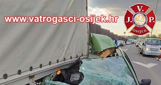 U Osijeku autom podletio pod kamion koji je stajao zbog kvara – dvoje teško ozlijeđenih