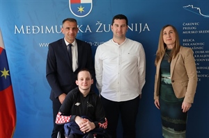 Župan Posavec ugostio mladog sportaša Ninu Bašu, prvaka Hrvatske u parastolnom tenisu: ''Nino je nadahnuće svima u nošenju sa životnim izazovima''