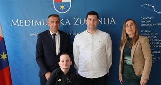 Župan Posavec ugostio mladog sportaša Ninu Bašu, prvaka Hrvatske u parastolnom tenisu: ''Nino je nadahnuće svima u nošenju sa životnim izazovima''