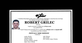 Poznat datum posljednjeg ispraćaja Roberta Grilca: Zagorje se oprašta od dugogodišnjeg voditelja krim policije