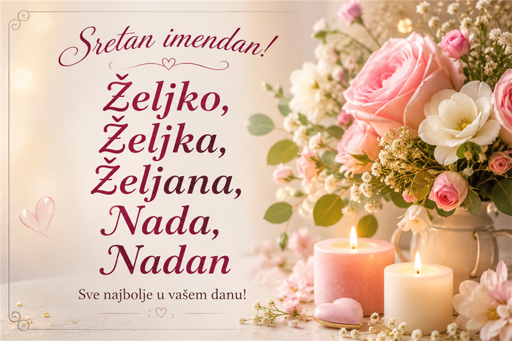 Danas imendan slave Željko, Željka, Željana, Nada, Nadan i Deziderije