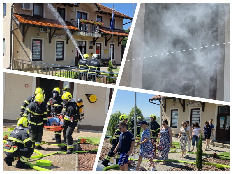 Uspješna vježba DVD-a Petrovsko pokazala spremnost vatrogasaca: Nakon "potresa" spašena osoba i ugašen požar u prostorijama Općine