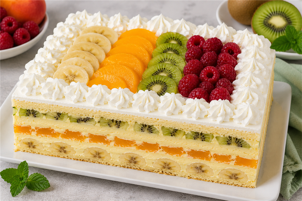 Voćna torta s voćem, kremom i šlagom – lagani desert za svaku priliku