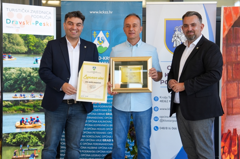 Najbolja vina Podravine i Prigorja: Prestižnu titulu “Županovo vino 2026.“ osvojio chardonnay OPG-a Bože Divjačkog