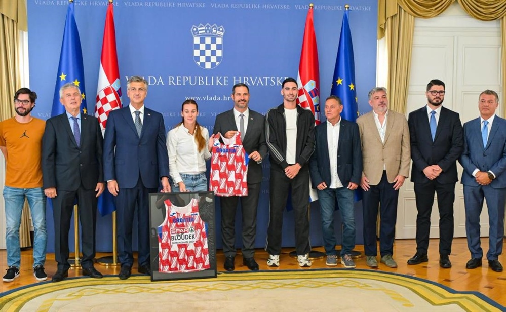 Plenković primio Saru Kolak i Marina Bloudeka nakon velikog uspjeha na Europskom prvenstvu