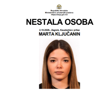 U Zagrebu nestala Marta Ključanin: Policija poziva građane da pomognu u potrazi