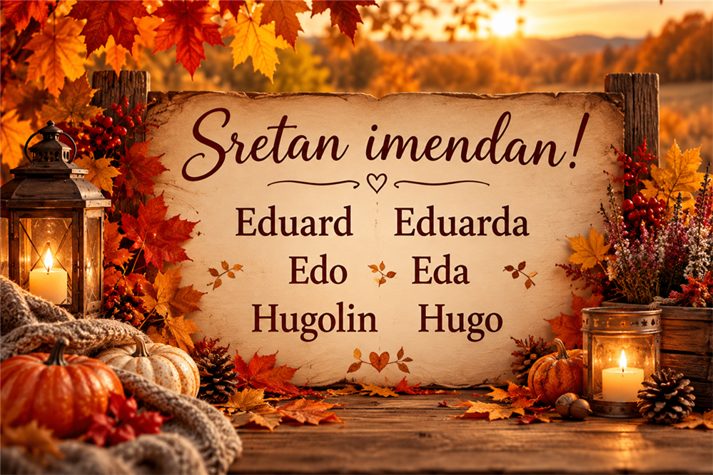Imendane danas slave Eduard, Eduarda, Edo, Eda i Hugo – želimo im sve najbolje!