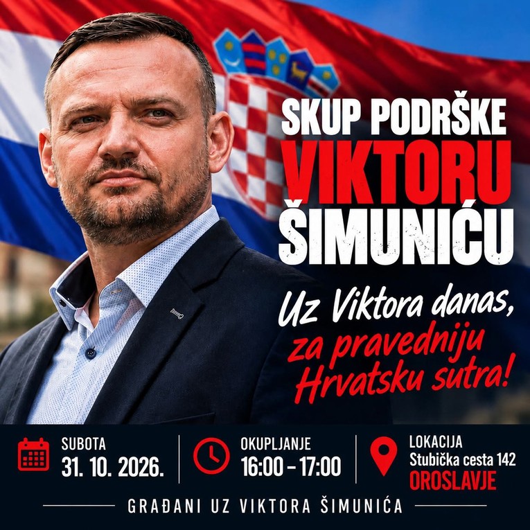 U Oroslavju najavljen skup podrške Viktoru Šimuniću: „Uz Viktora danas, za pravedniju Hrvatsku sutra”
