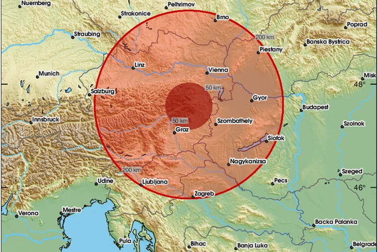 Noćas prilično jak potres u Austriji, osjetio se i na zagorskom i zagrebačkom području