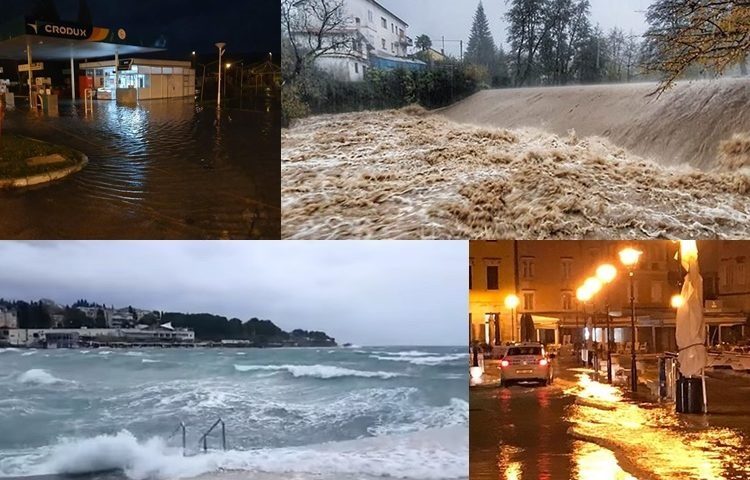REKORDNI VAL NA JADRANU Jučerašnje nevrijeme na obali uzrokovalo kaos: poplave u Istri i Dalmaciji