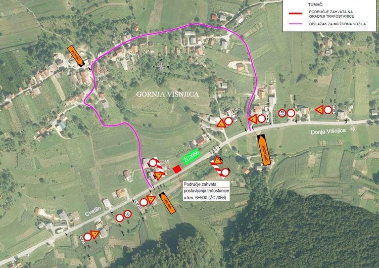 Privremeno zatvaranje dijela županijske ceste ŽC2056 u Višnjici kod Lepoglave