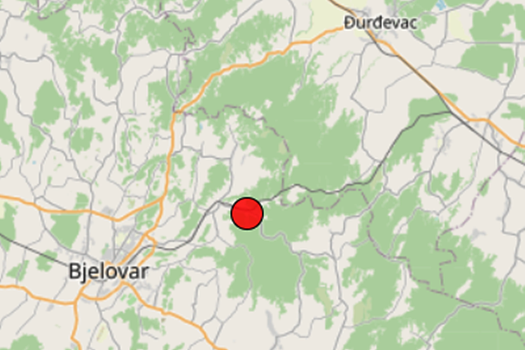 Potres jačine 2,5 prema Richteru zatresao bjelovarsko područje