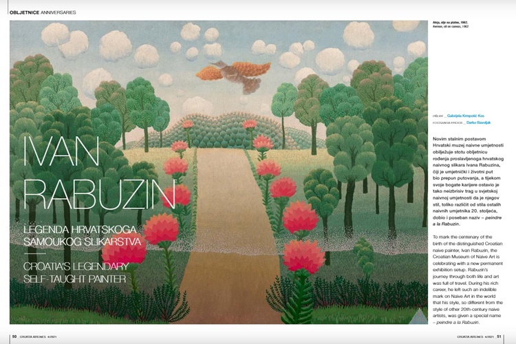 Naš naivac Ivan Rabuzin putuje svijetom – poznati slikar u časopisu Croatia Airlinesa 