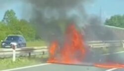 Vozači oprez: Na autocesti A3 izgorio automobil, stvaraju se gužve